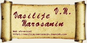Vasilije Marošanin vizit kartica